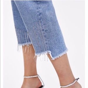 Rhinestone Fringe Jeans